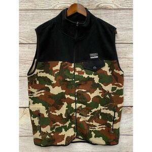 Free Nature Fleece Vest Mens Size Large Camo Full Zip Fleece Jacket New